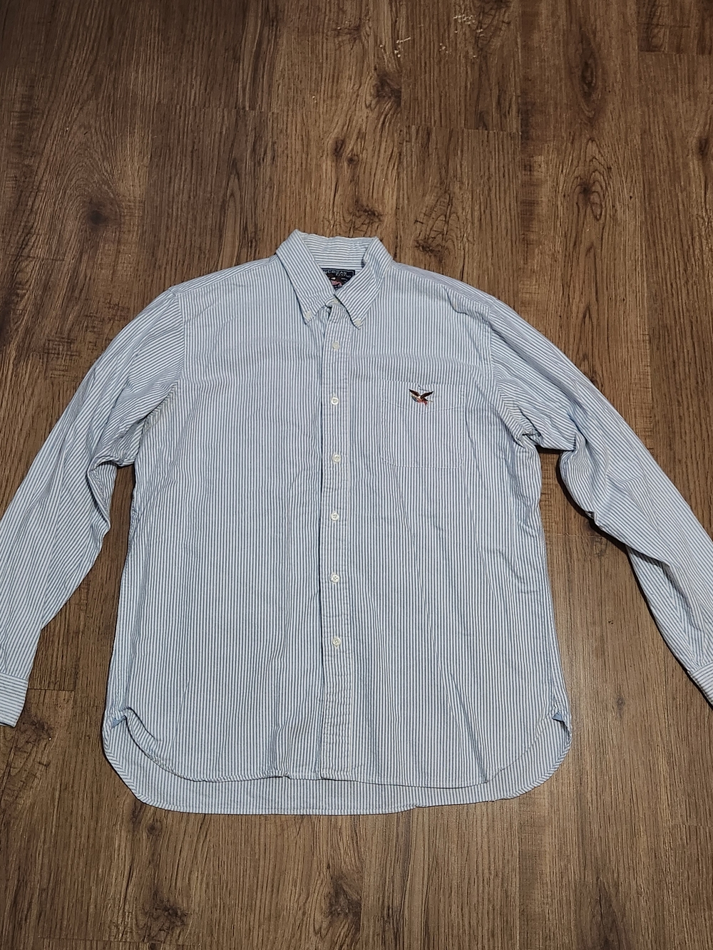 American Living Blue and White Pinstripe Dress Shirt